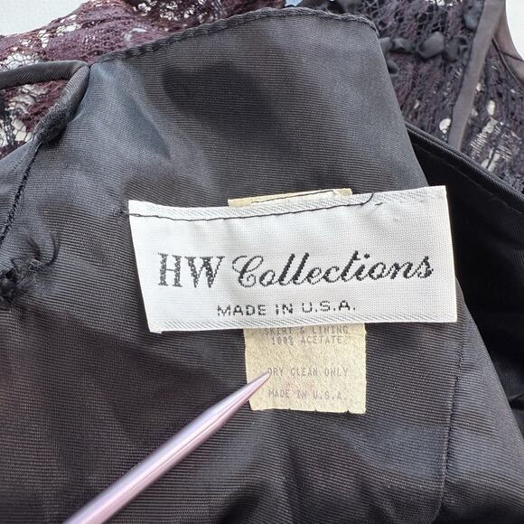 Vintage Lace Dress Size 9/10 Whimsigoth Regency Dark Romantic Moody Prom Formal - Picture 12 of 14